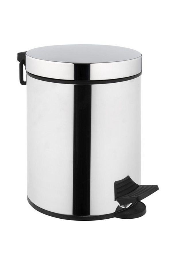 Base 100 A44154 Çöp Kovası, 5 Litre, Krom - 1