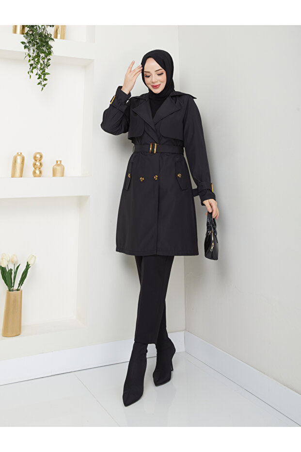 بارانی زنانه ضدآب یقه دوطرفه مدل RC3082