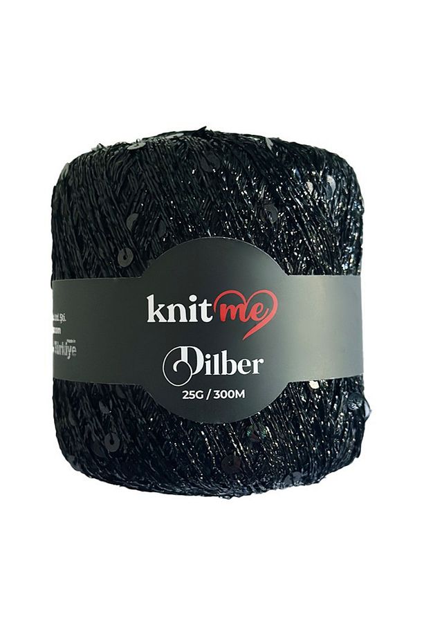 - Dilber Siyah 25 Gr 310 Mt Pullu İp Örgü İpi - 1