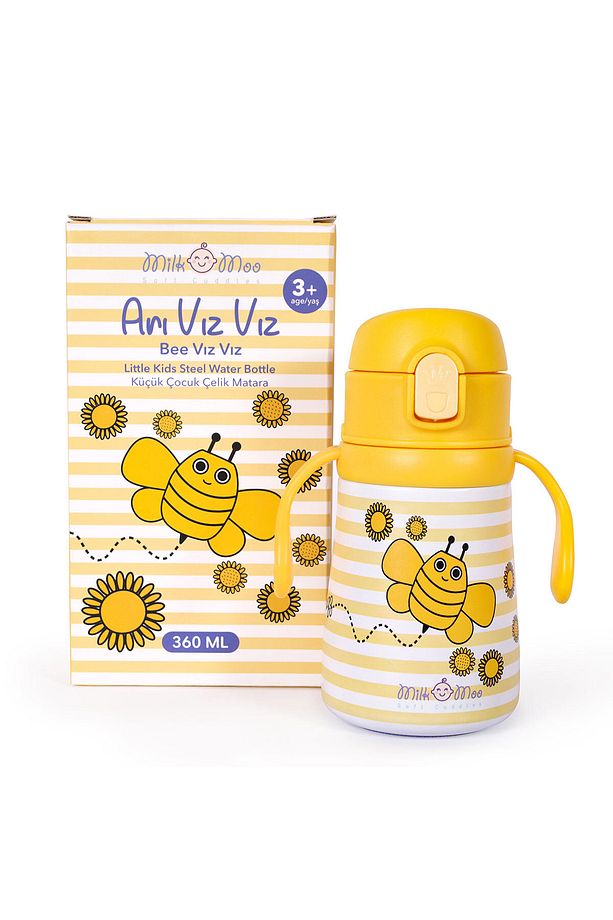 Milk&Moo Çelik Küçük Çocuk Matarası Arı Vız Vız 360 ml - 2