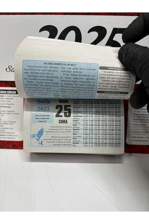 Ömür Takvim Osmanlı Tuğralı 4.bölge 2025 Kartonlu Yapraklı Duvar Takvimi - 8