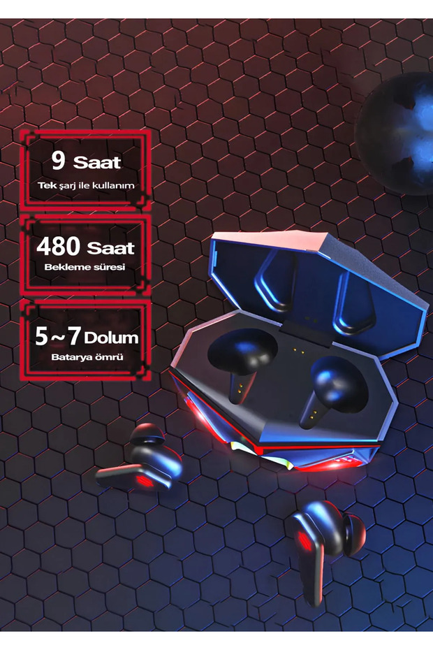 K98 Kablosuz Oyuncu Kulaklığı Işıklı Gaming Bluetooth Kulaklık 45Ms Gecikme Samsung/Iphone/Xiaomi - 4