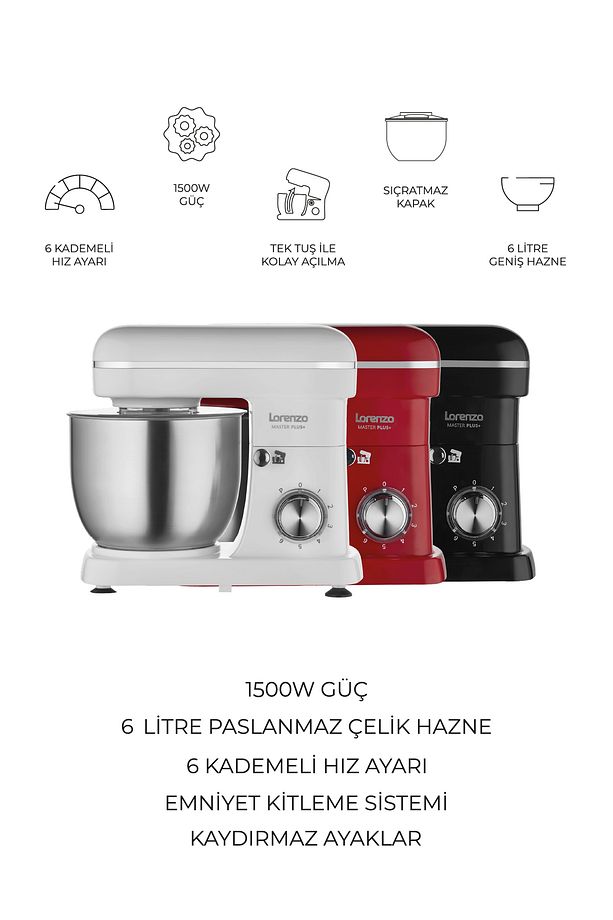 MASTERPLUS STAND MİXER SİYAH - 5