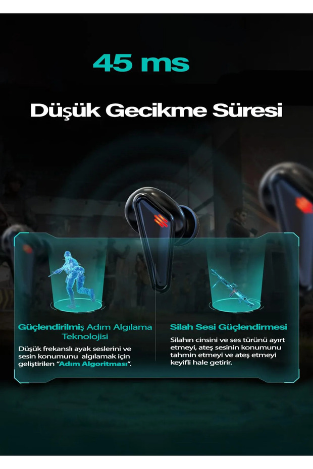 K98 Kablosuz Oyuncu Kulaklığı Işıklı Gaming Bluetooth Kulaklık 45Ms Gecikme Samsung/Iphone/Xiaomi - 5