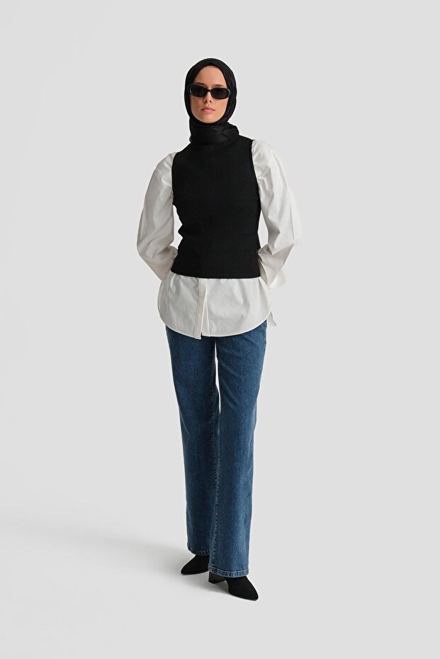 Taşlı Triko 24kd2807 Siyah - 2