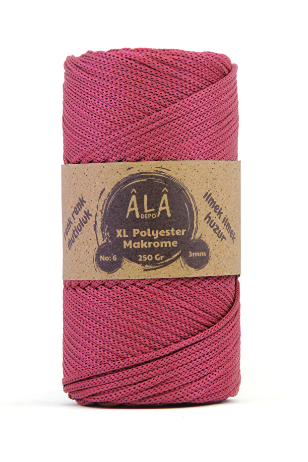 XL Polyester Makrome  No:6 (Kalın) Çanta İpi Salıncak İpi - 1