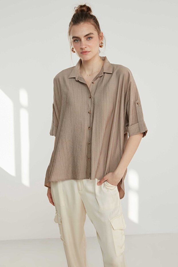 Krinkıl Kısa Kol Gömlek - 1