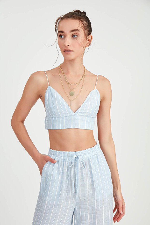 İp Askılı Çizgili Büstiyer - 1