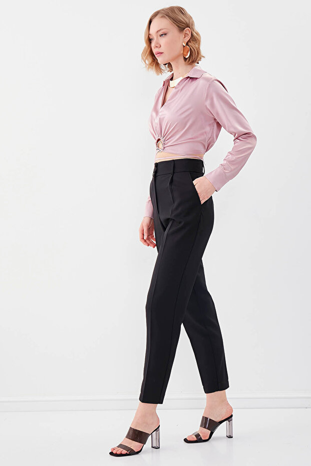 Çift Düğmeli Havuç Pantolon - 1