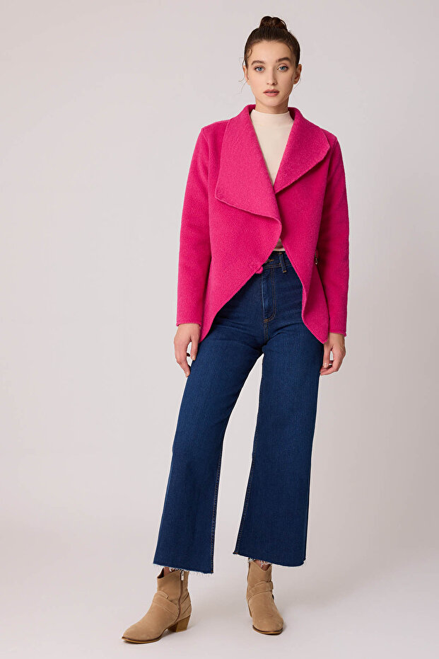 سترة قطع غير متماثلة مع ربطة عنق إكسسوارات - 1