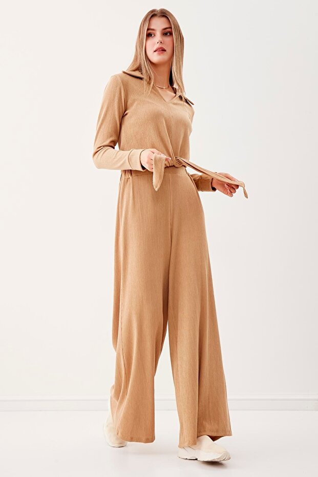 Bol Paça Örme Pantolon - 2