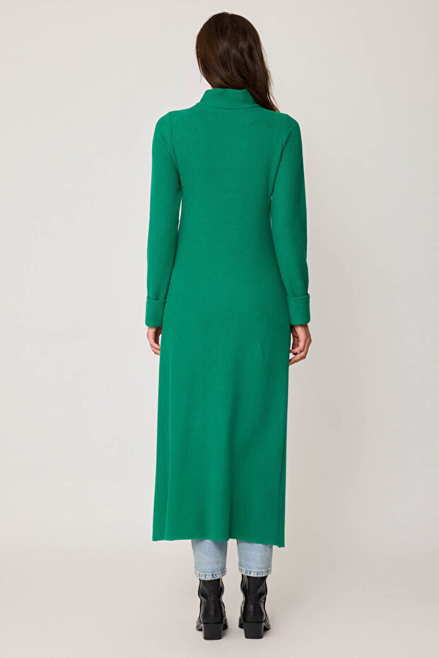 Derin Yırtmaçlı Örme Bluz - 6