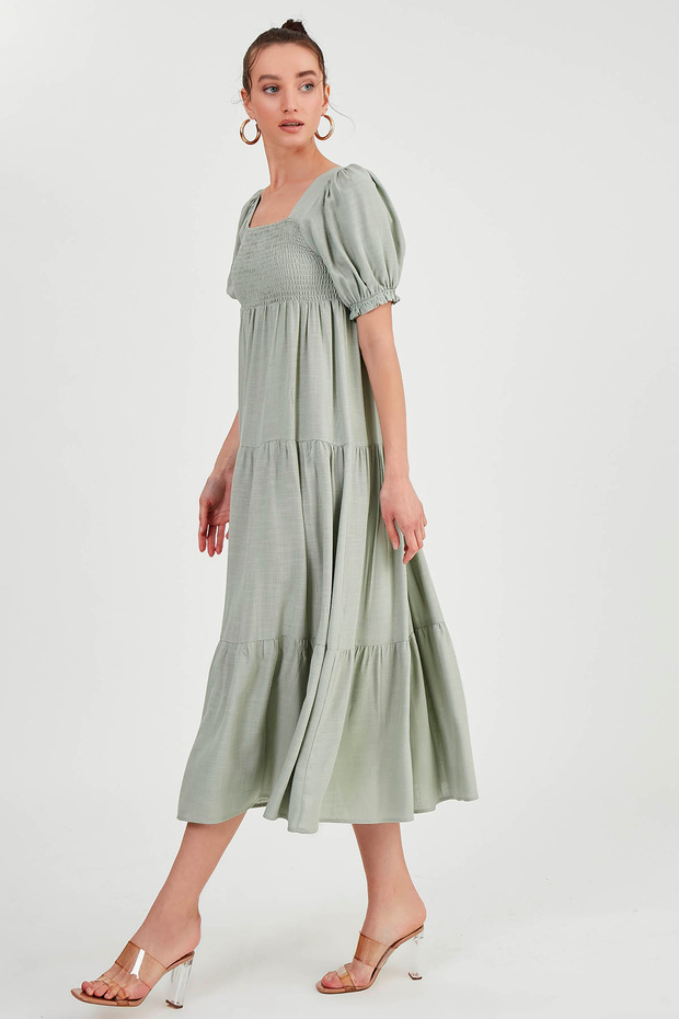 Rochie lungă cu mânecă cu balon Gippeli - 3