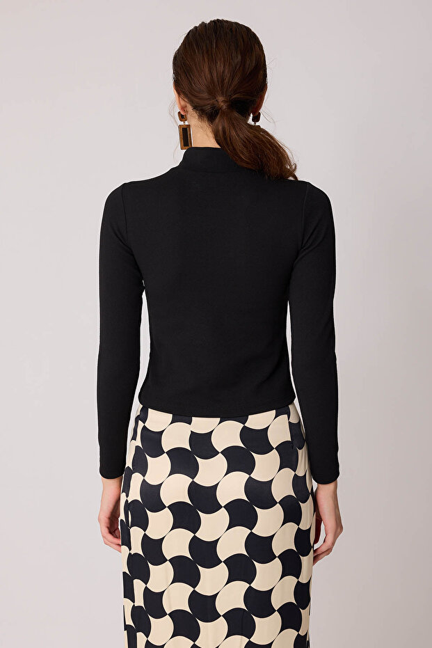 Dik Yaka Crop Bluz - 5