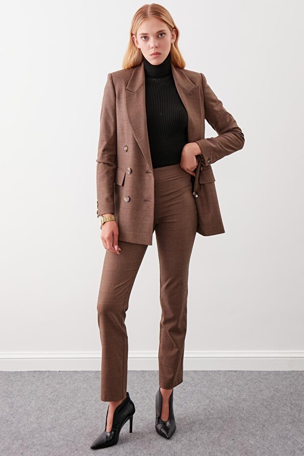 منقوشة نمط السراويل عالية الخصر - 1