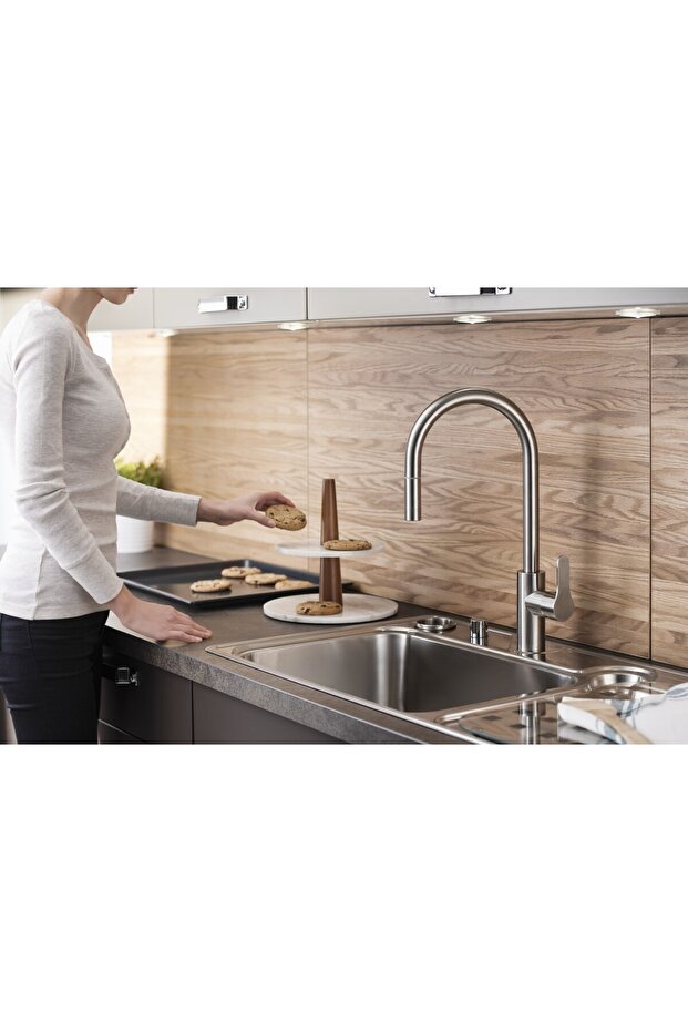 Maestro Inox Pull-Down A42153 Eviye Bataryası, Krom - 6