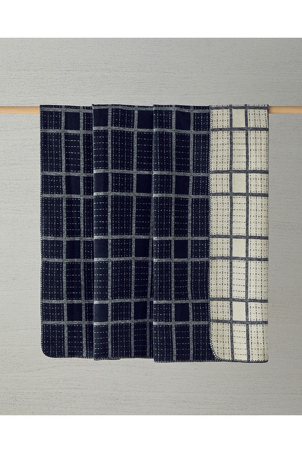 Intense Stripe Pamuklu Tek Kişilik Battaniye 150x200 cm Siyah - 2