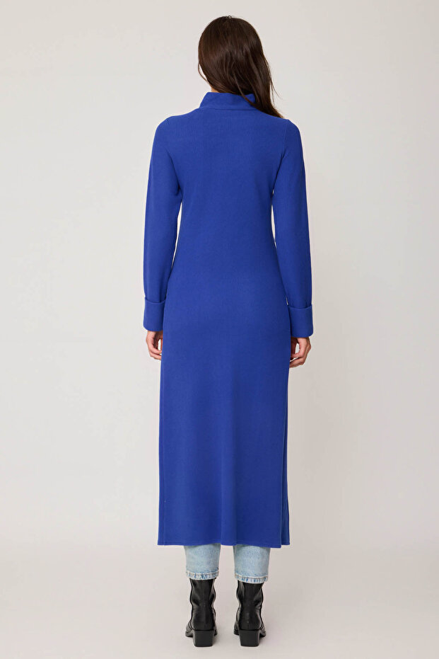 Derin Yırtmaçlı Örme Bluz - 5