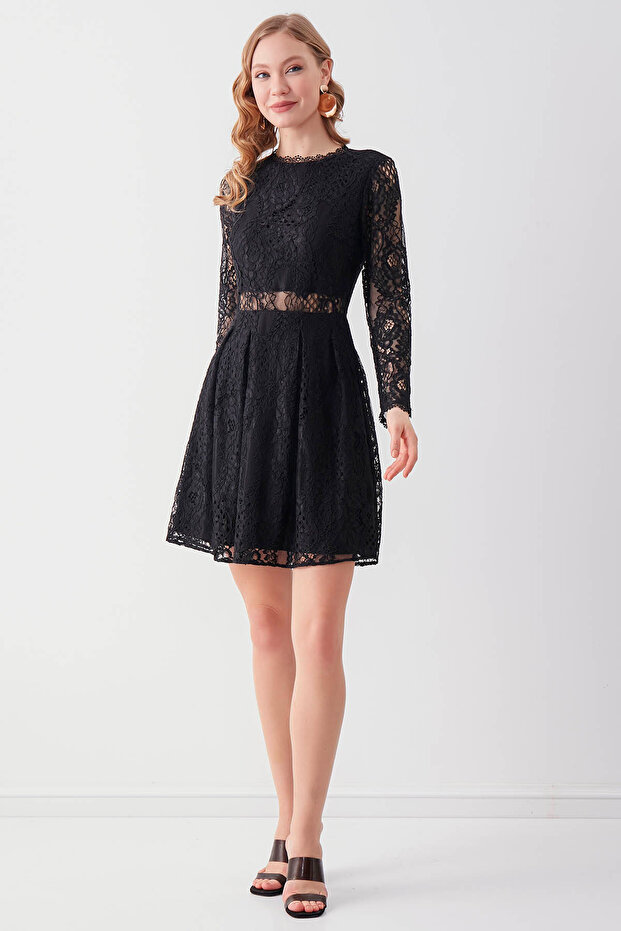 Rochie cu mânecă lungă din dantelă - 1