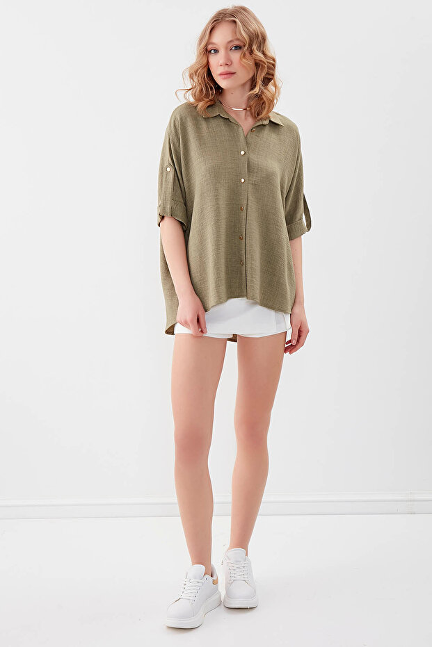 Off Shoulder Loose πουκάμισο - 4