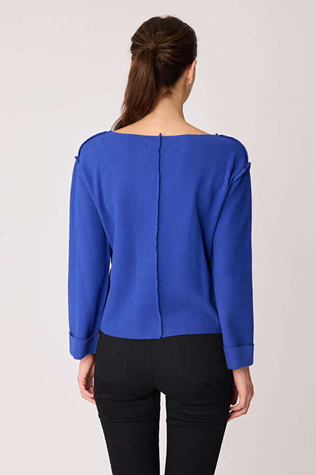 قطع الخامس الرقبة عكس غرزة بلوزة - 5