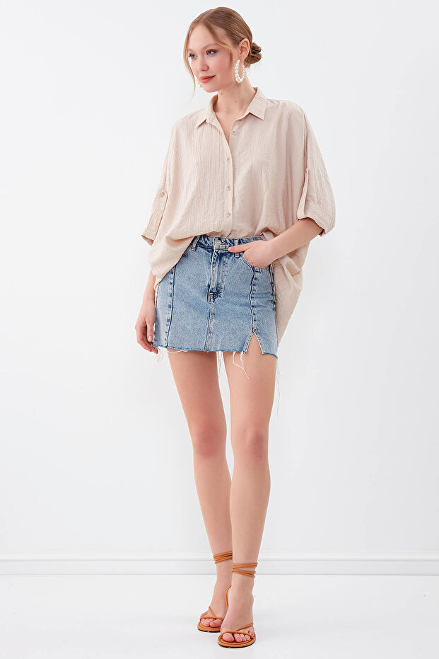 Krinkıl Kısa Kol Gömlek - 1