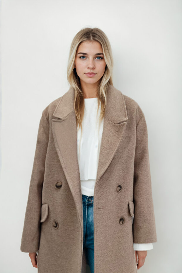 Off Shoulder Long Coat - 1