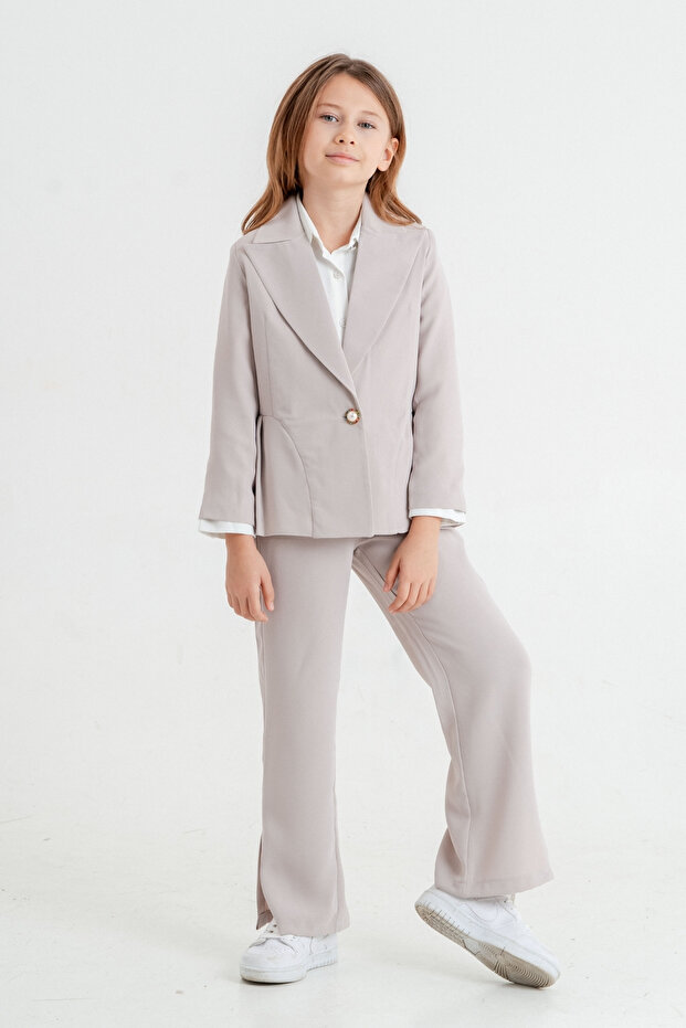 Plisirano trostruko odelo za devojčice - 4409 - 1