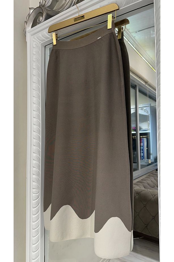 İNVEE 6905 Triko Etek - Vizon - 2