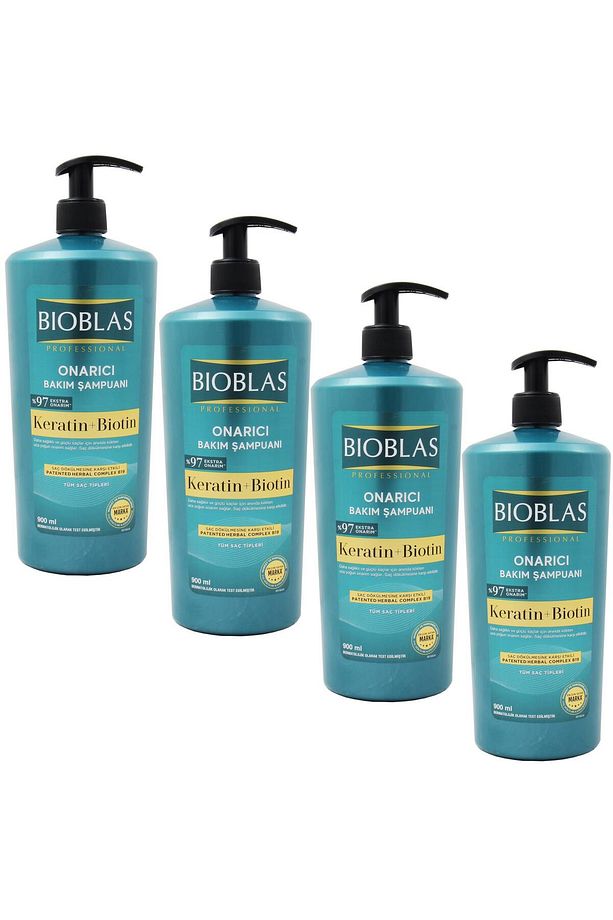 Keratin Ve Biotin Onarıcı Bakım Şampuan 900 ml 4 Adet - 1