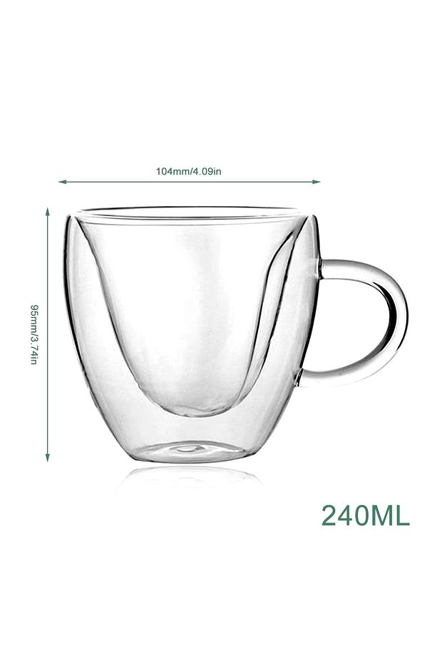 Kalp Şekilli 250ml. Çift Cidarlı Kahve ve Sunum Bardagı - 2