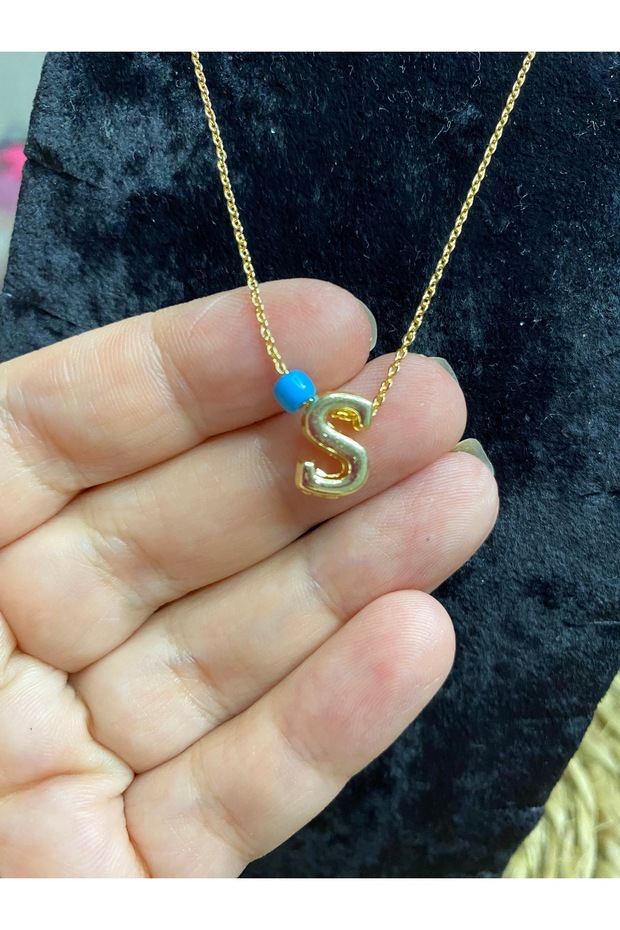 BONCUKLU S HARFİ KOLYE - 2