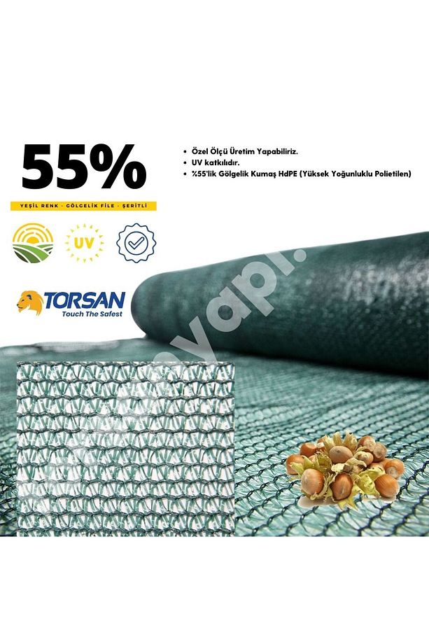 Fındık Toplama Filesi – Yüzde 55lik Fındık Filesi – Yeşil - 4 Metre x 2 Metre - 2