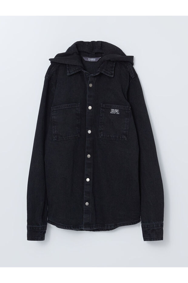 Lcw Kids Hooded Boy's Jean Shirt