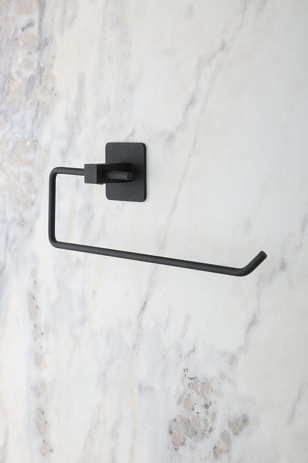 Kare Yapışkanlı Siyah Kağıt Rulo Havluluk, Peçetelik, Yapışkanlı Tasarım, Banyo Askısı - 4