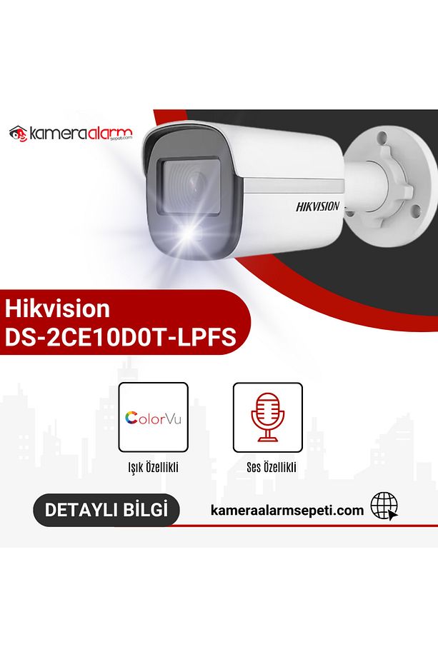 Kameraalarmsepeti 10df0t-lpfs Mikrofonlu 7/24 Renkli Görüşlü Dış Mekan Bullet Kamera - 1
