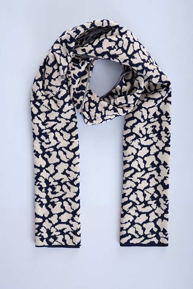 Eșarfă de tricotaj cu model leopard - 4
