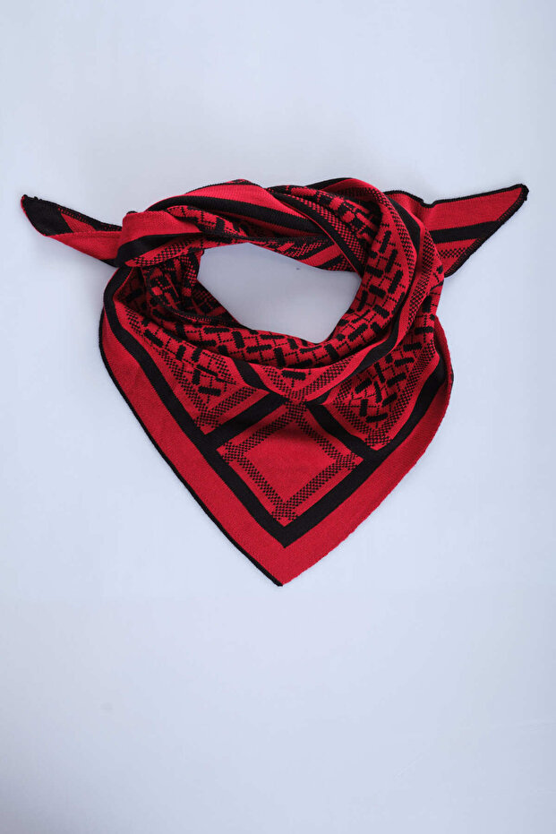 Eșarfă tricotată cu model - 6