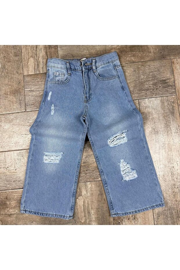 Yigit Butik İspanyol Paça Kız Çocuk Jean Pantolon - 1