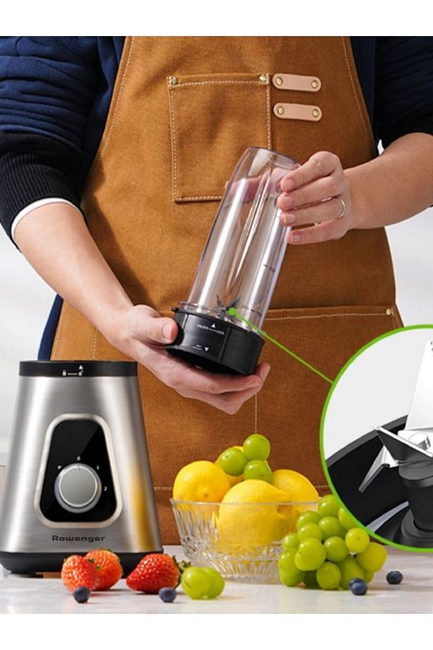 2in1 Inox 1.5lt Cam Hazneli Sürahili Smoothie Blender 600ml Kişisel Blender - 4