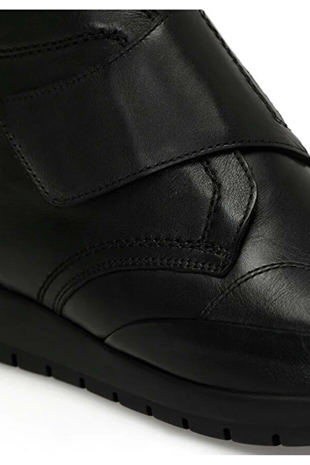 5 Nokta 104577.Z Cırt Cırtlı Ortopedik Kaymaz Taban Deri Kadın Bot SİYAH - 3