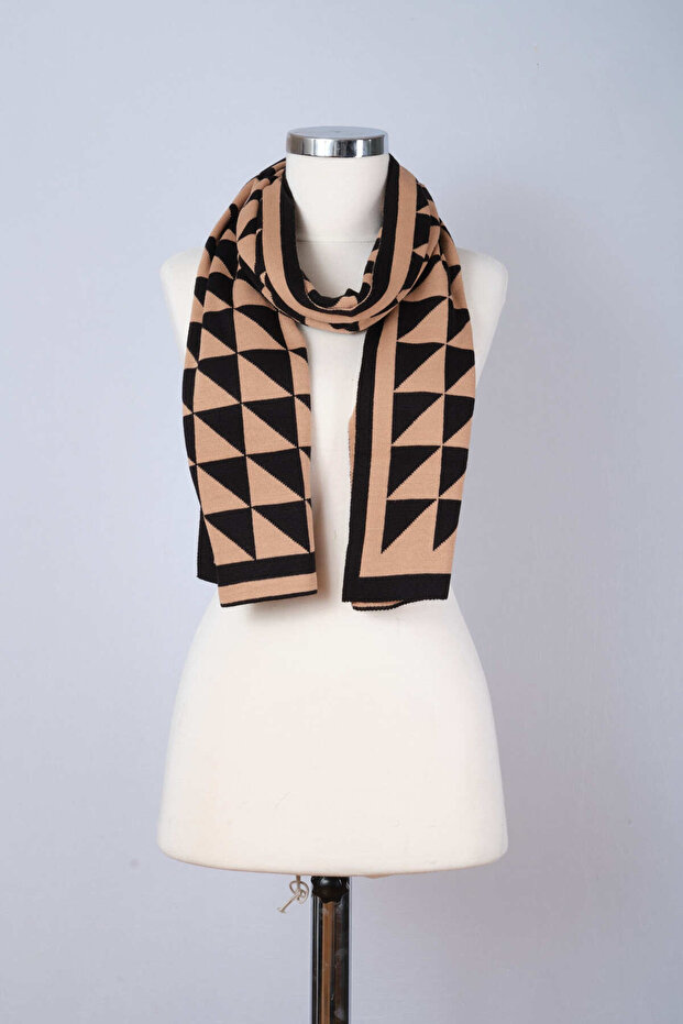 وشاح محبوك منقوش على شكل مثلث - 3