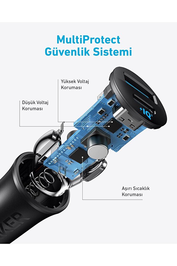 USB-C Araç Şarj Cihazı, 30W, 2 Bağlantı Noktalı, Siyah - A2741 - 3