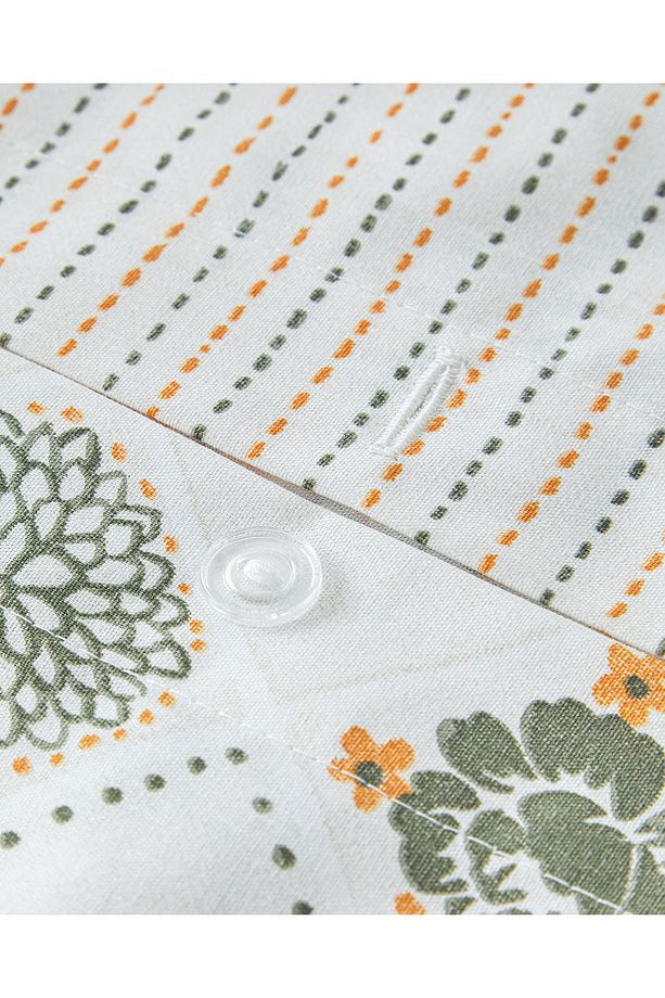 Vintage Argyle Pamuklu King Size Nevresim Seti Yeşil-sarı 240x220 - 5