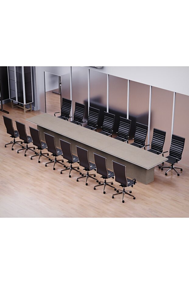 New Age Conference Table for Office, Meeting Table, Conference Room Table-Light Concrete, 600CM