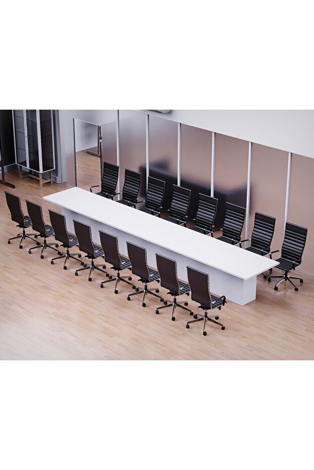 Modern Conference Table for Office, Office Meeting Table, Conference Room Table - White, 600CM