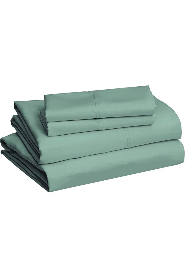 طقم ملاءات سرير من الألياف الدقيقة - مقاس كامل - أخضر زمردي - 2