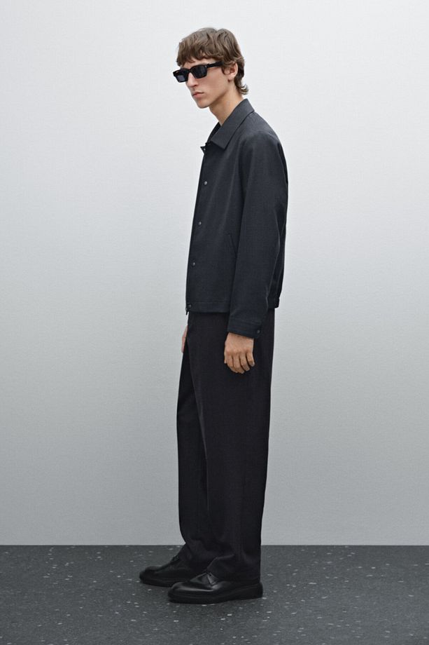 Yün Karışımlı Çizgili Regular Fit Pantolon - 5
