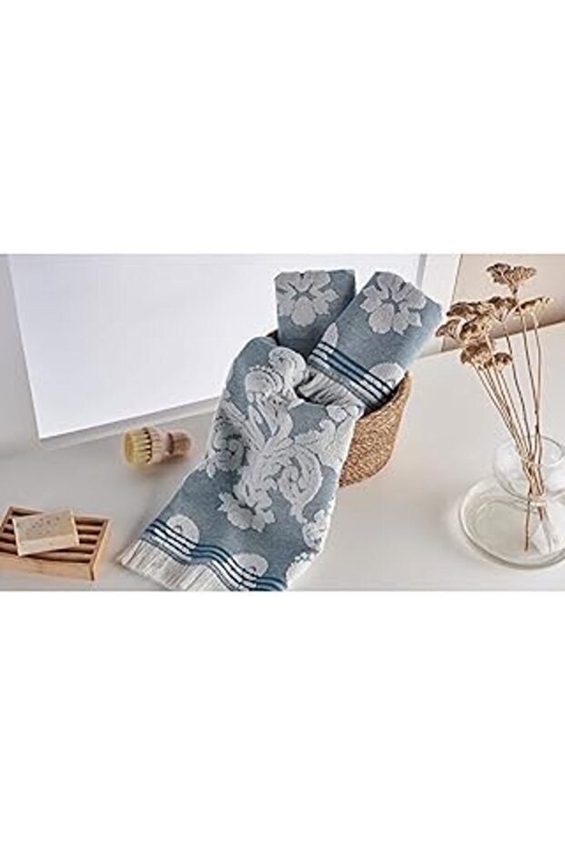 3 Lü Peçete Indentern Jakarlı Albert Koyu Mavi - 1