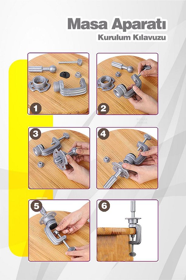 Kuaför Eğitim Mankeni / Platin Masa Aparatı Örgü Seti - 4